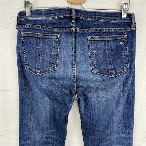 rag & bone Stiletto Boot Cut Jeans Women 31 Low Rise Bishop Blue Medium Wash Y2K - Picture 7 of 16